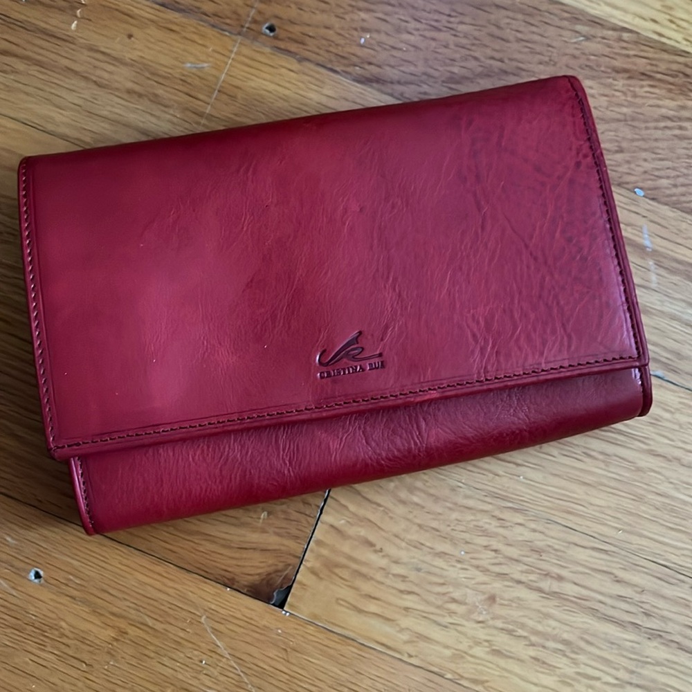 Cristina Rui Red Genuine Leather Wallet